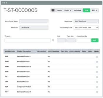 Screengrab of Unleashed barcode function