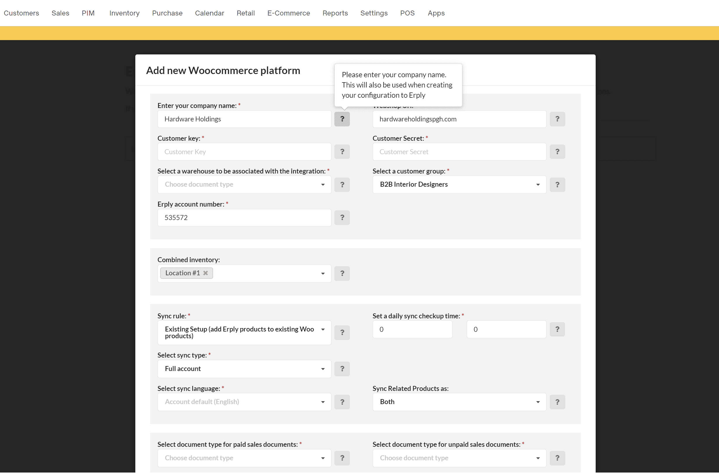 Erply POS eCommerce integration