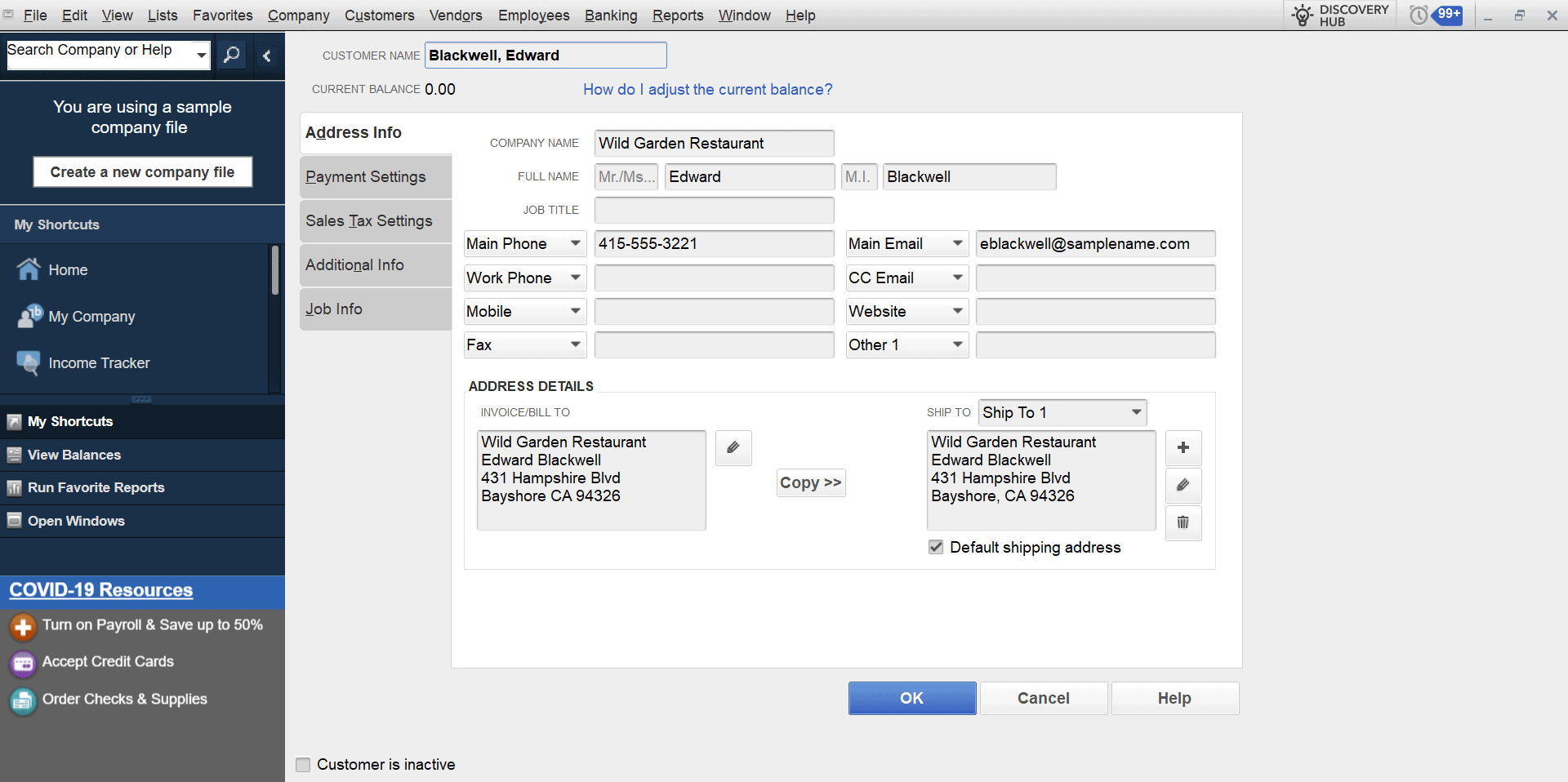 quickbooks pro contact management