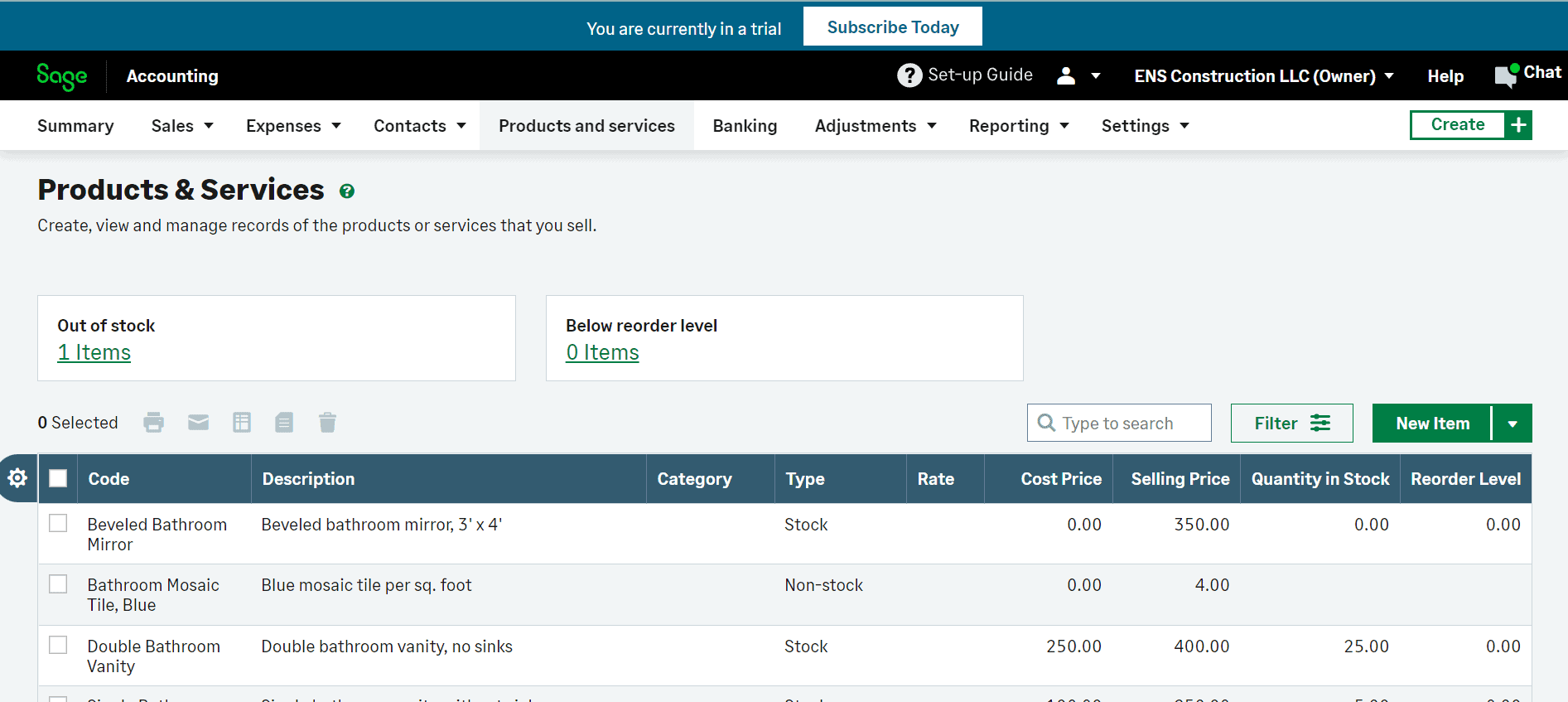 sage cloud review inventory