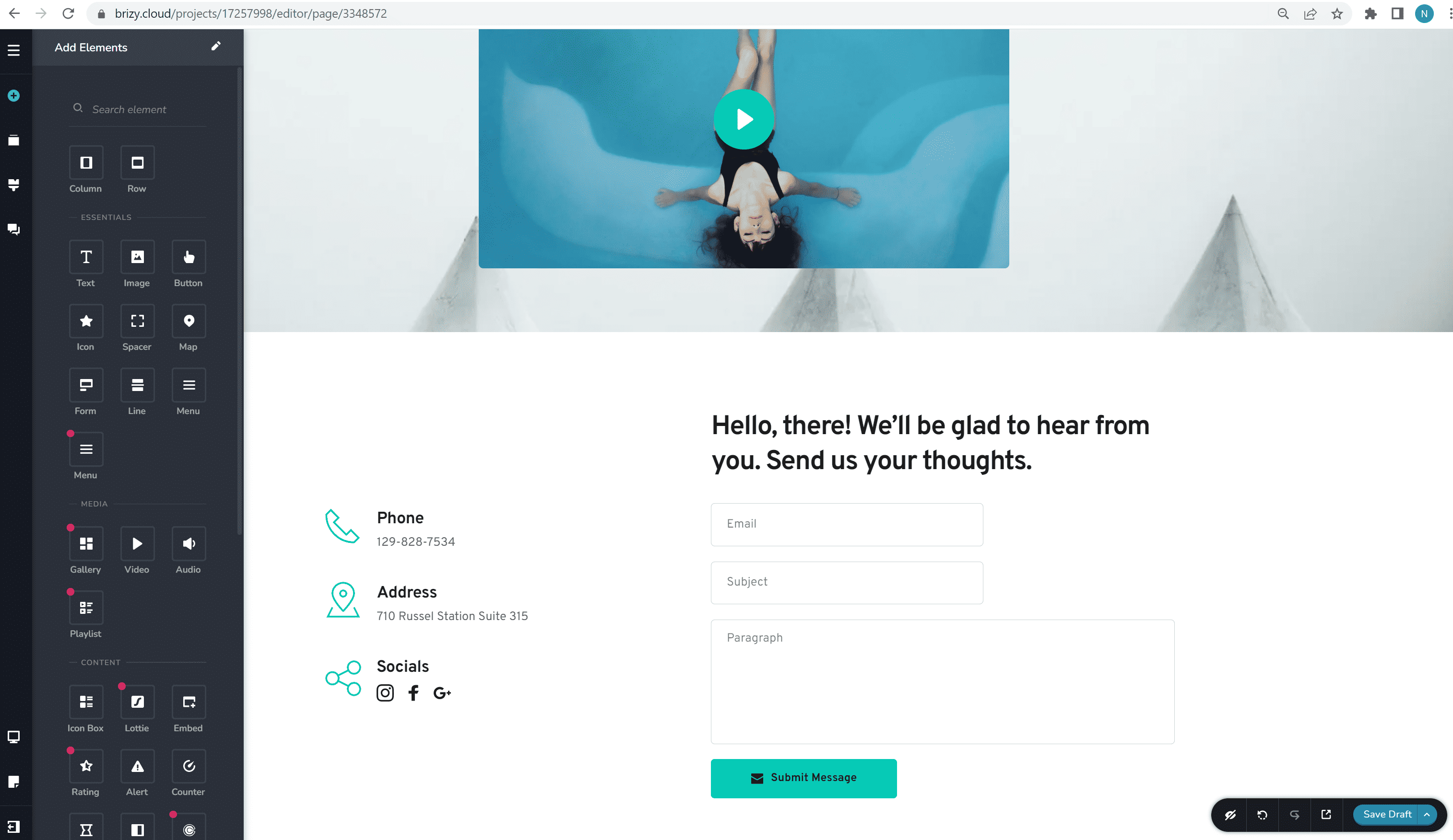 Brizy Cloud best free website builder