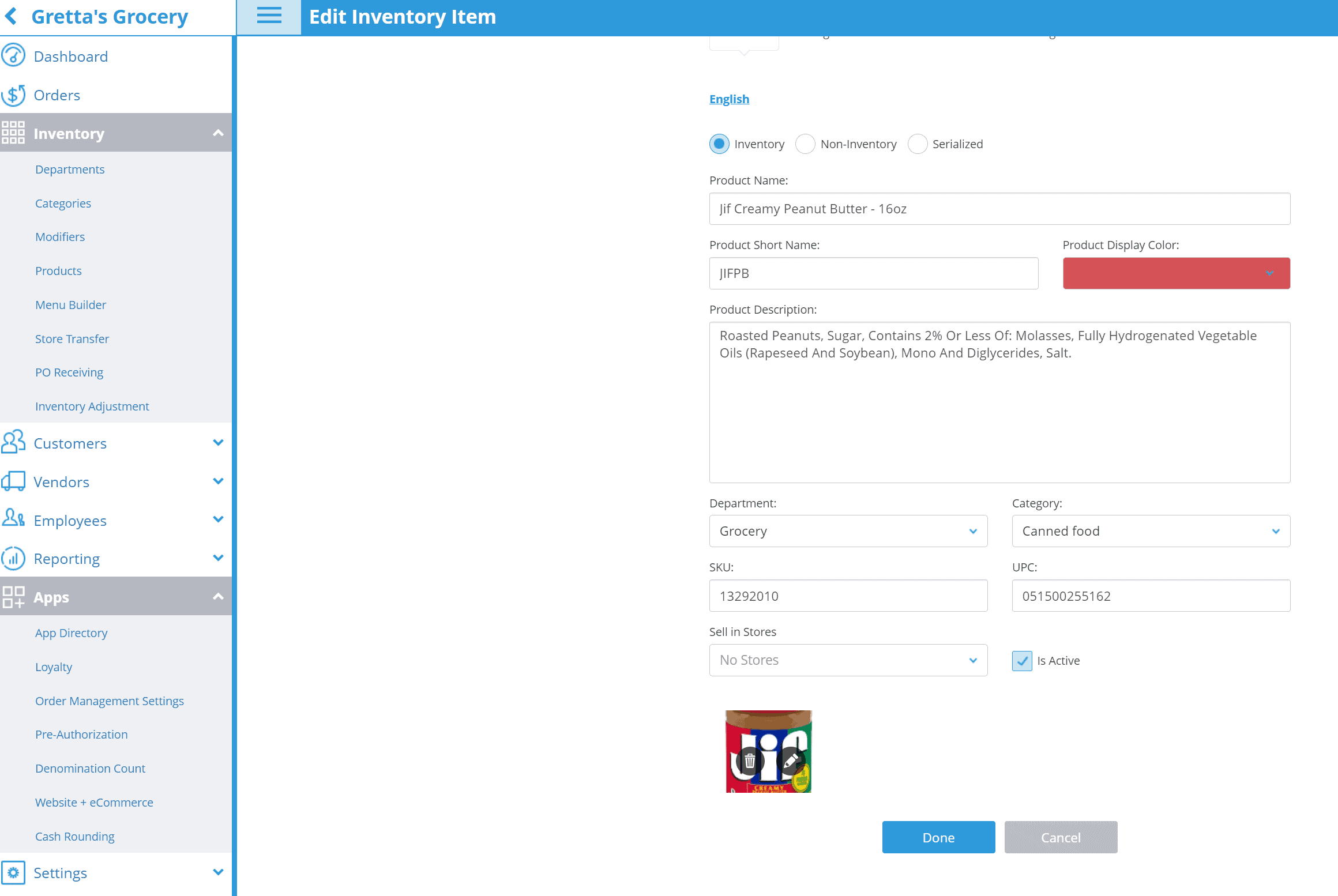 eHopper POS inventory management add product