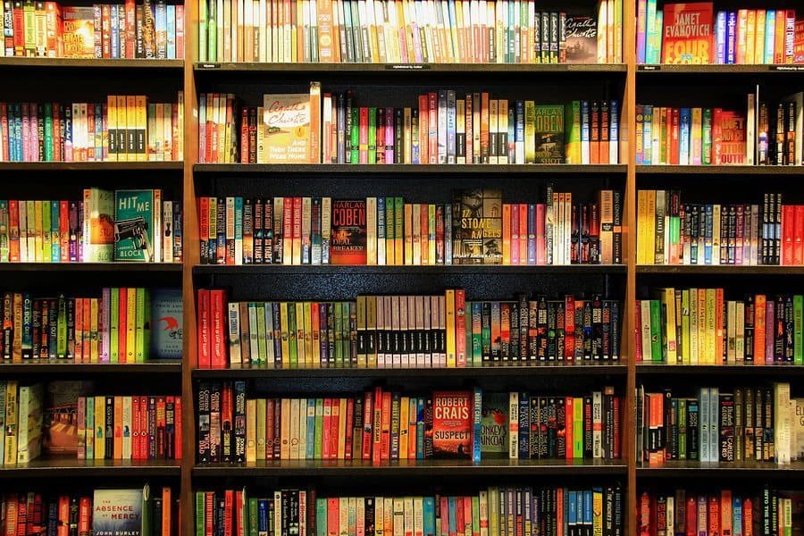 Books On Wooden Bookcases