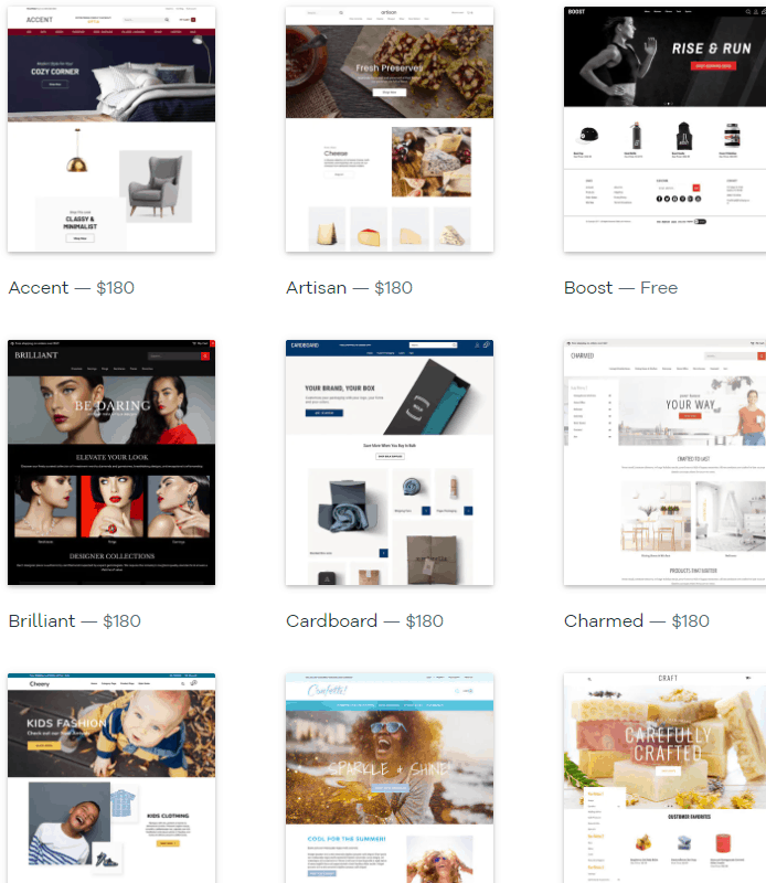 Screengrab of Volusion theme selection