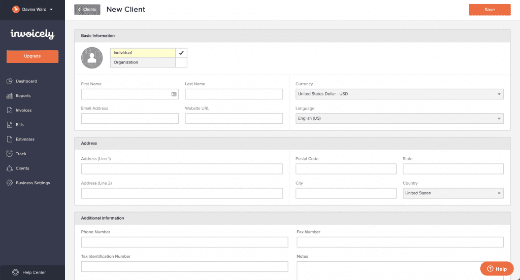 invoicely contact management