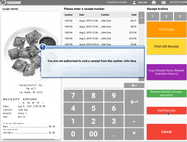 Korona pos theft prevention