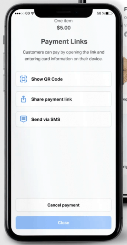 sumup payment link on smartphone