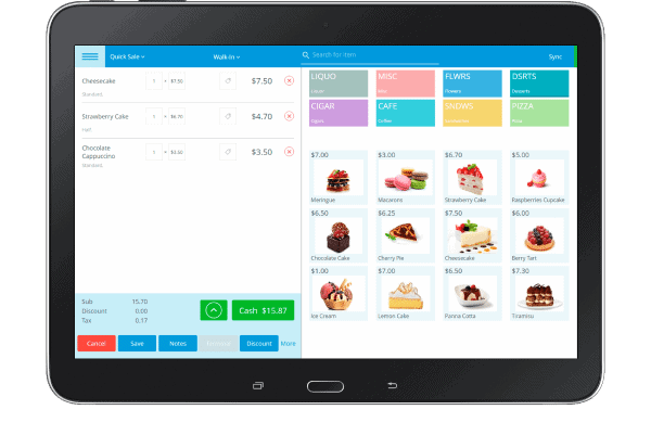 ehopper POS cashier user interface