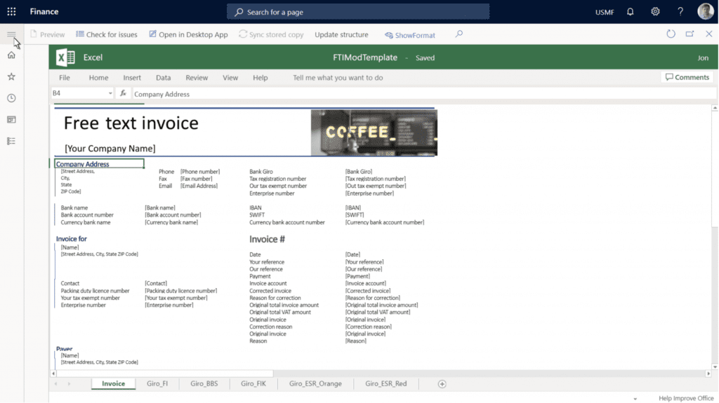 microsoft dynamics invoices
