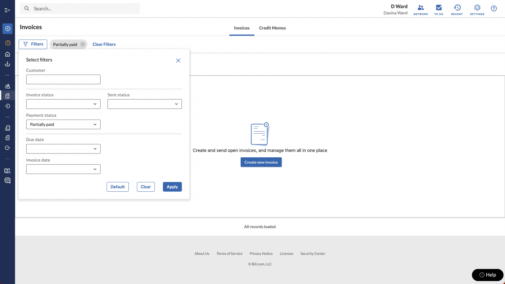 bill.com reporting