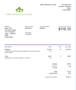 modern business invoice