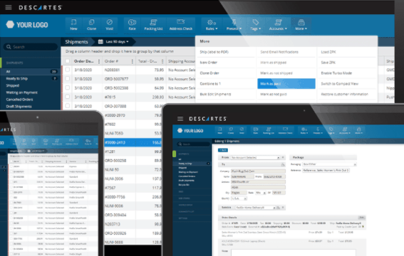 Screengrab of ShipRush dashboard, on multiple screens