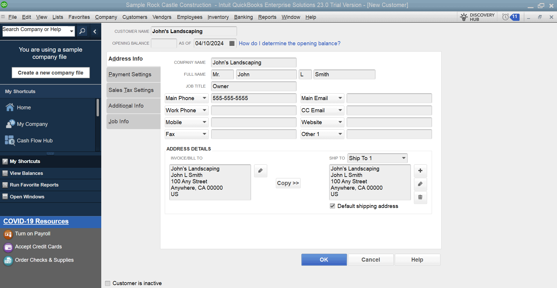 quickbooks enterprise contact management