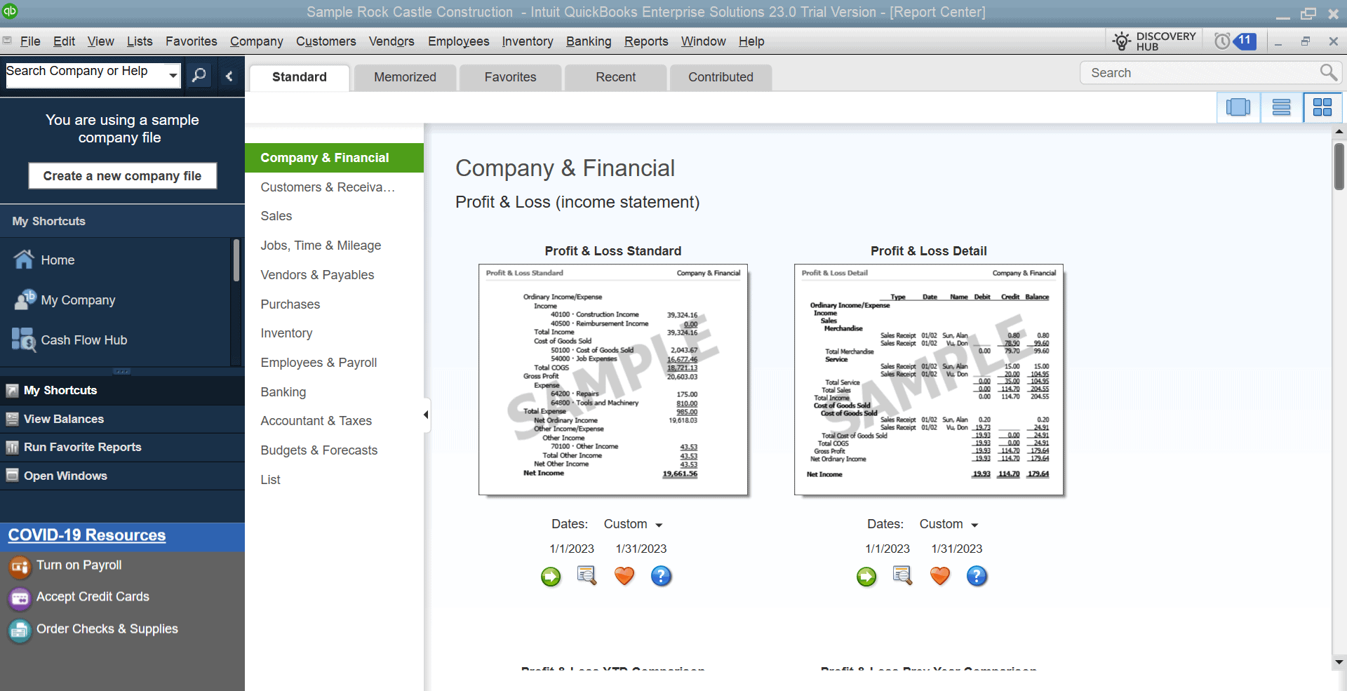 quickbooks enterprise reports