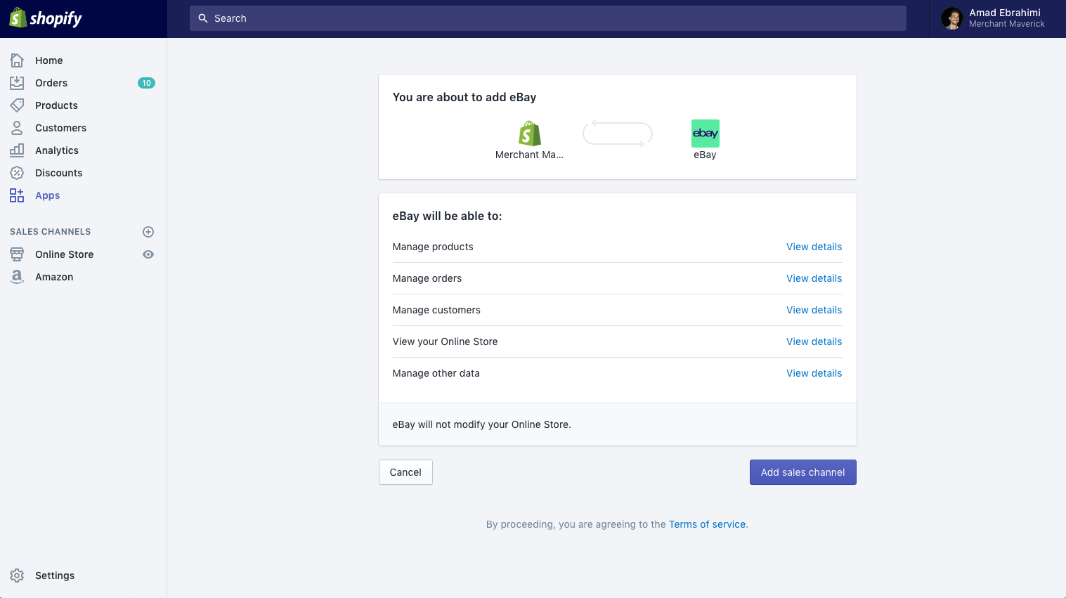 Shopify and ebay integration