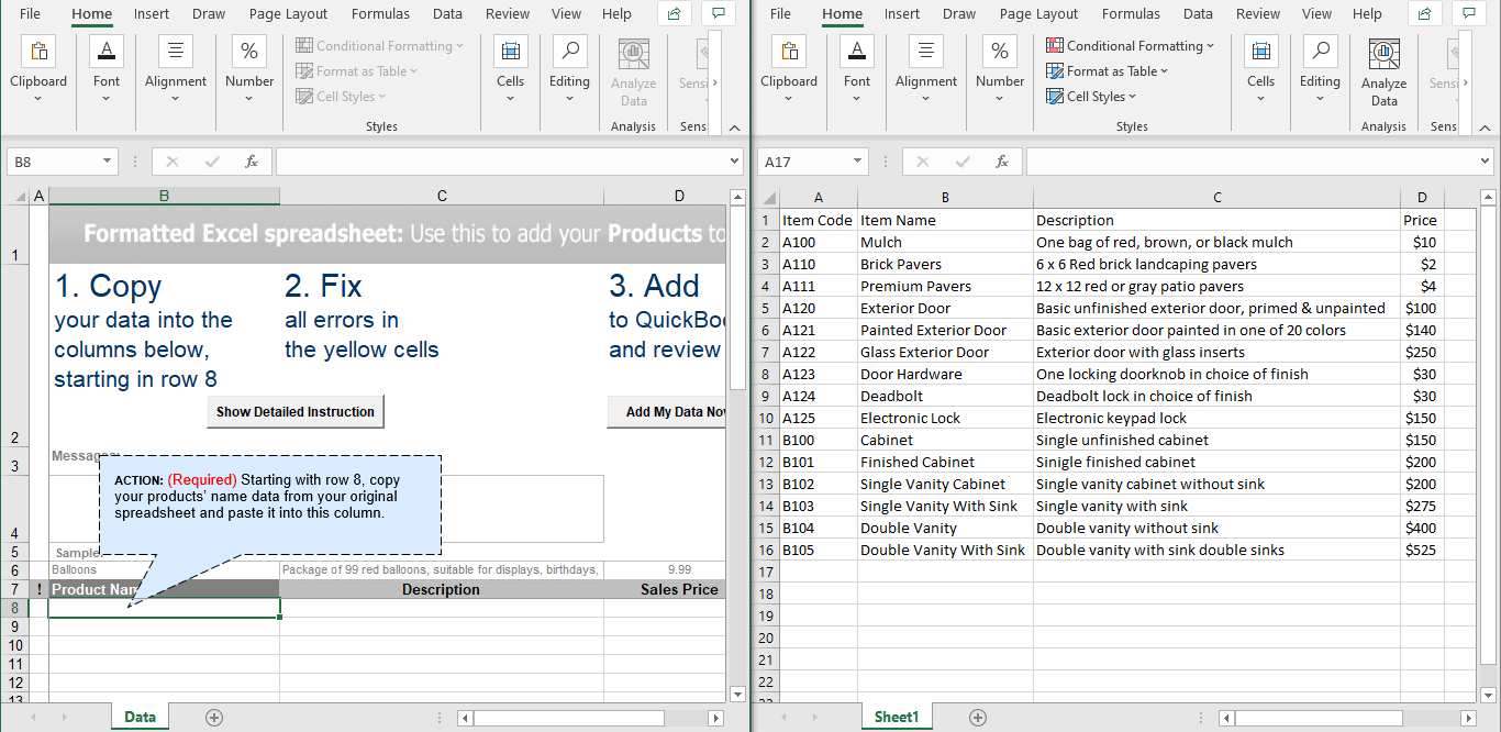 How to Import Items into QuickBooks Pro