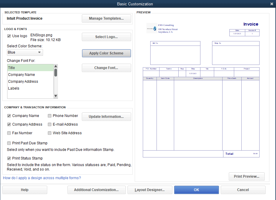 How to Customize Invoices in QuickBooks Pro