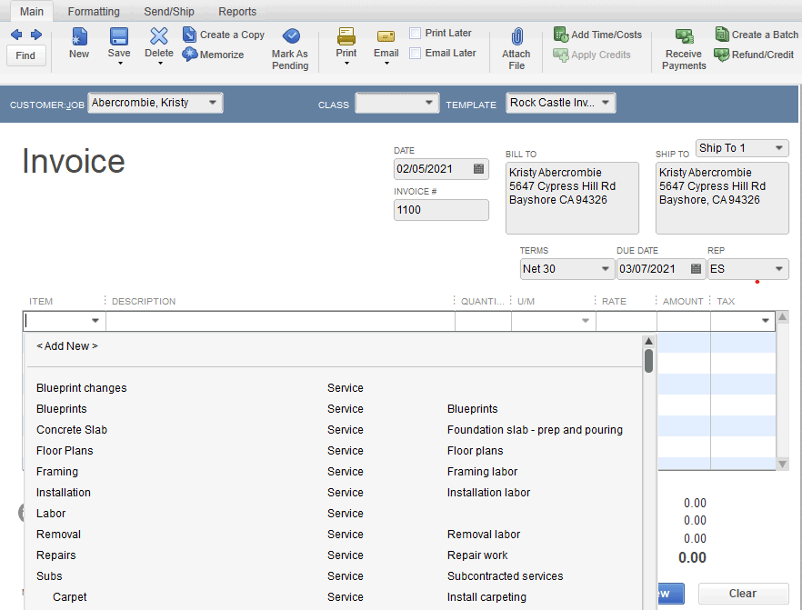 How to Create an Invoice in QuickBooks Pro