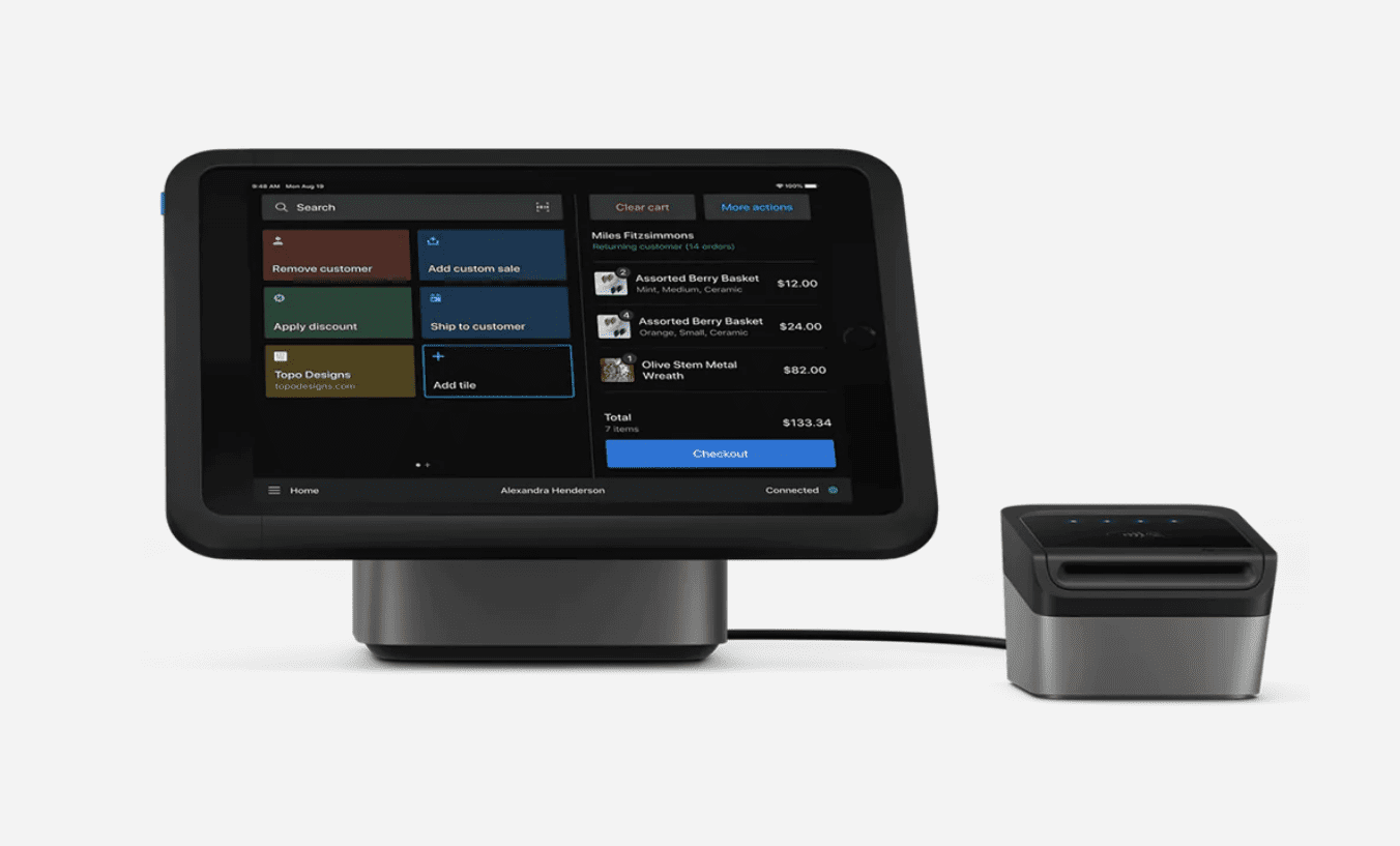 Shopify POS register and card reader