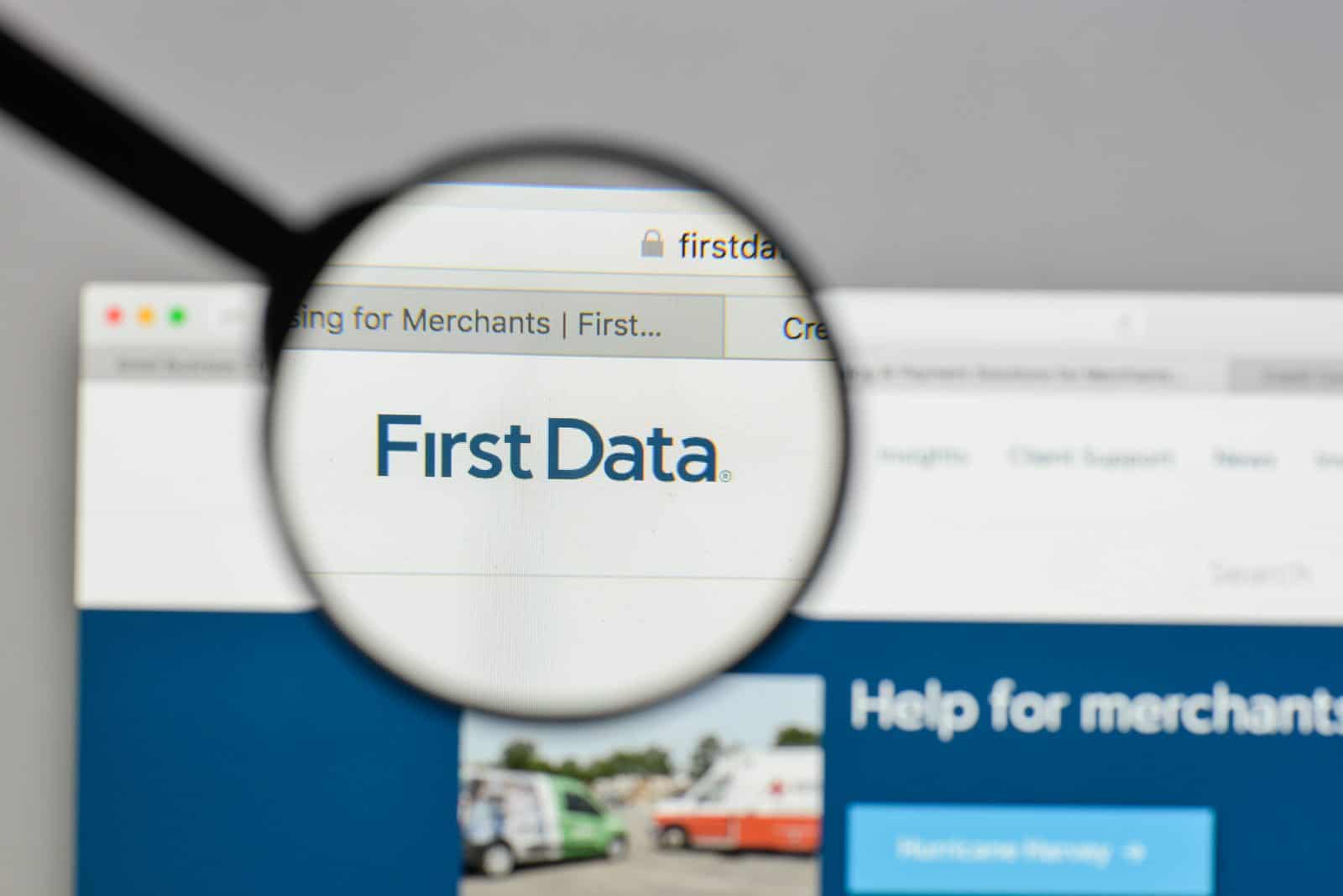 First Data logo on the website