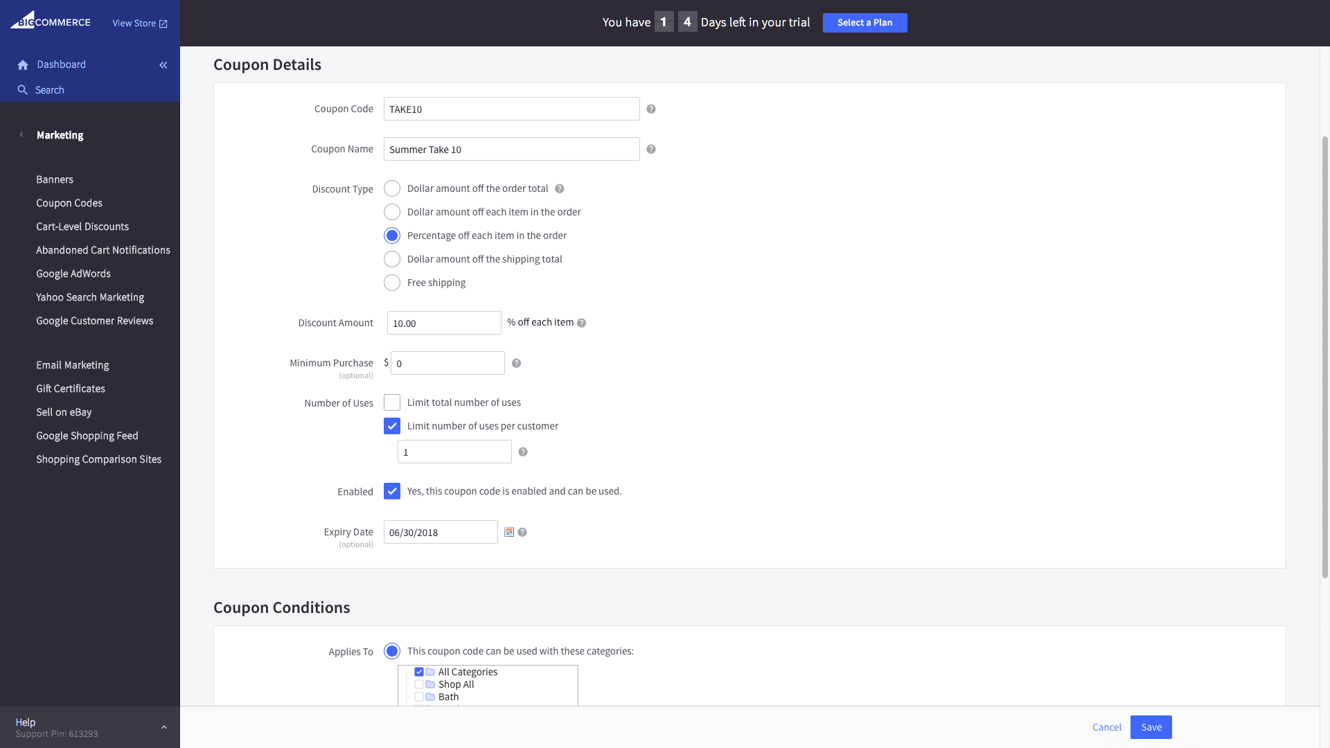 BigCommerce Discount