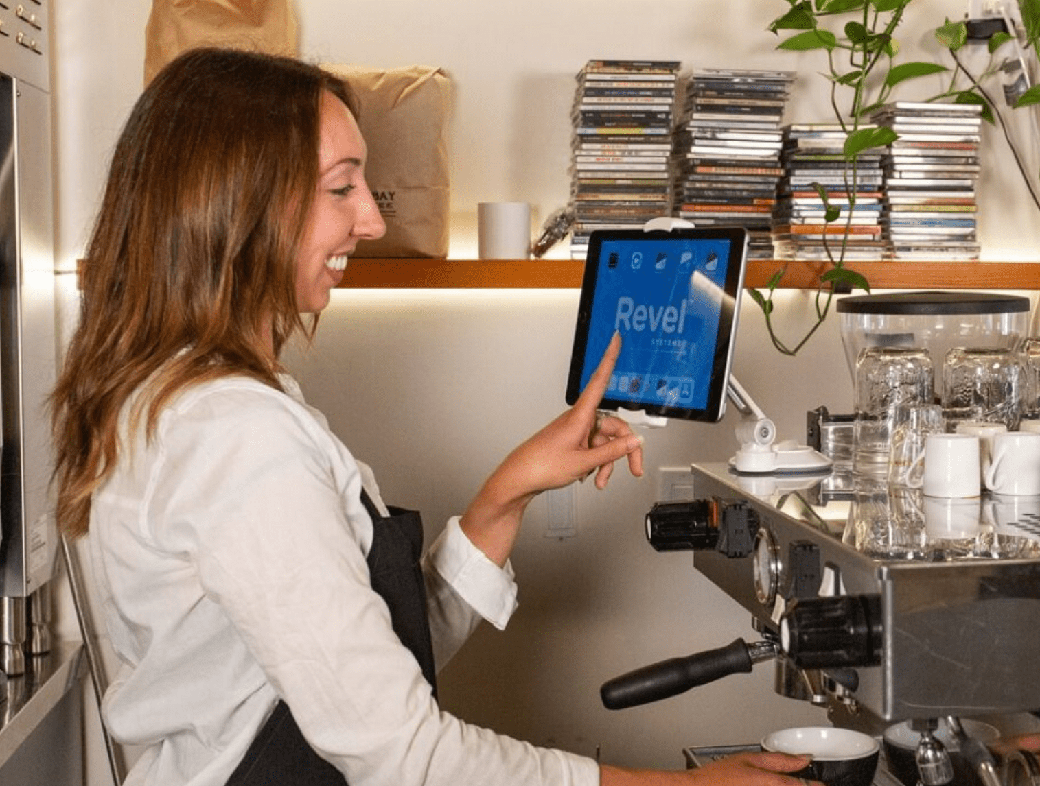 Revel POS system used in coffee shop