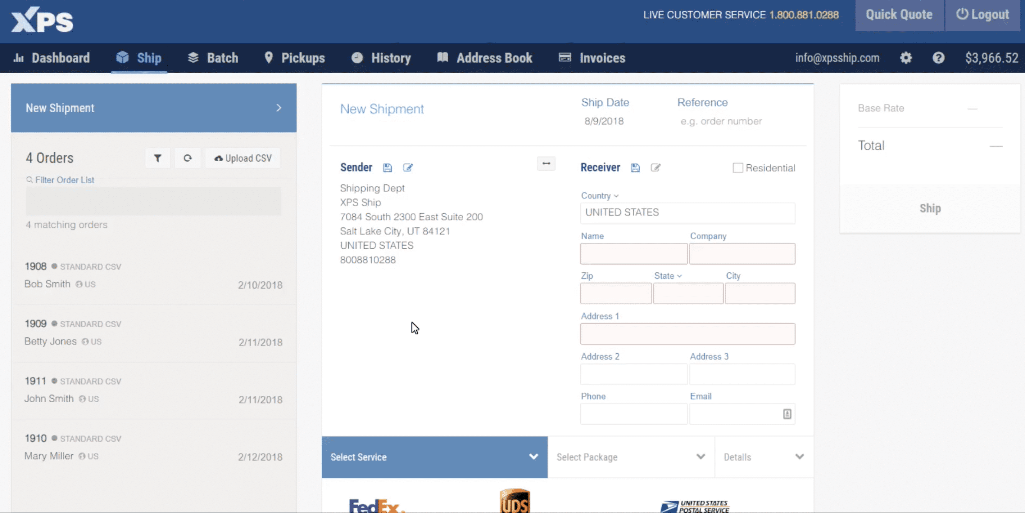 XPS Ship Shipping Dashboard