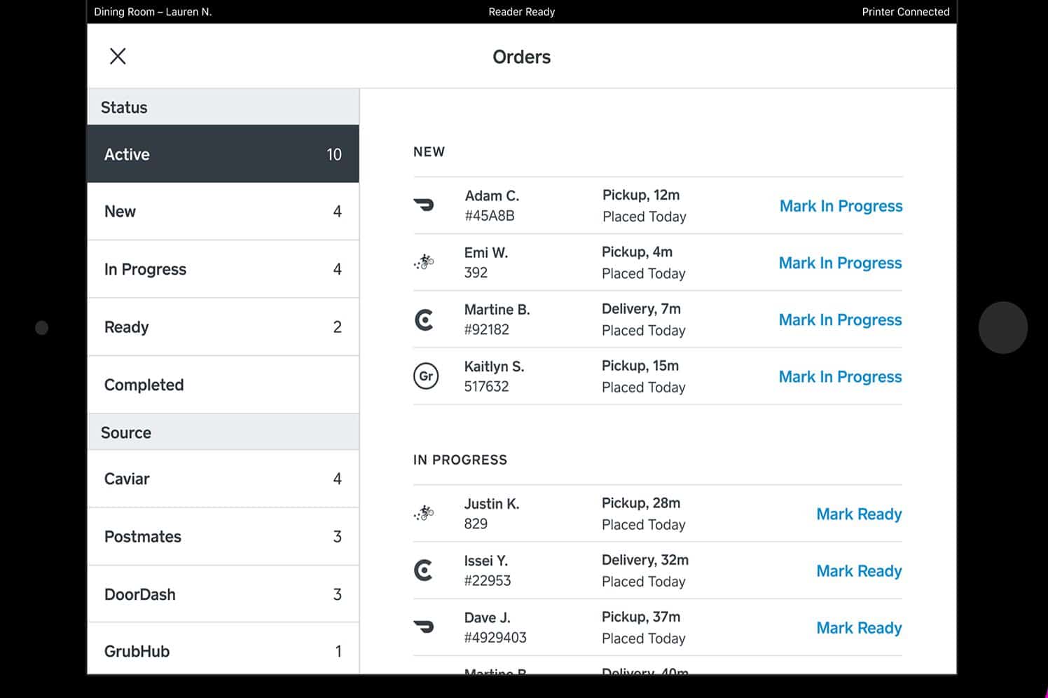 square online delivery service integration