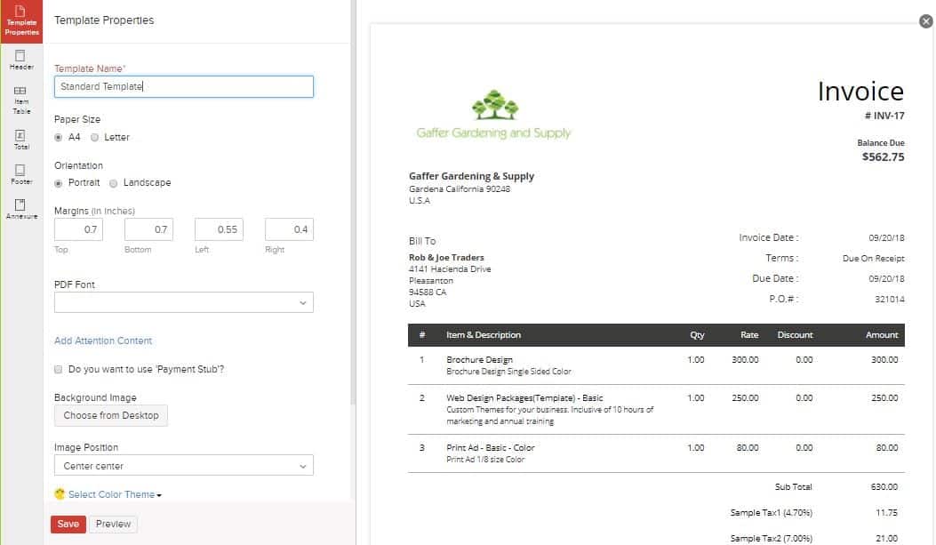 zoho invoice zoho invoice