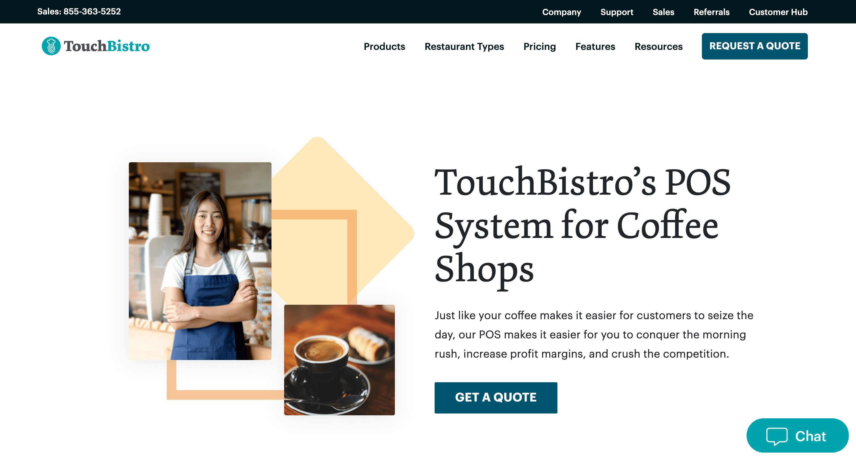 TouchBistro coffee shop pos screenshot