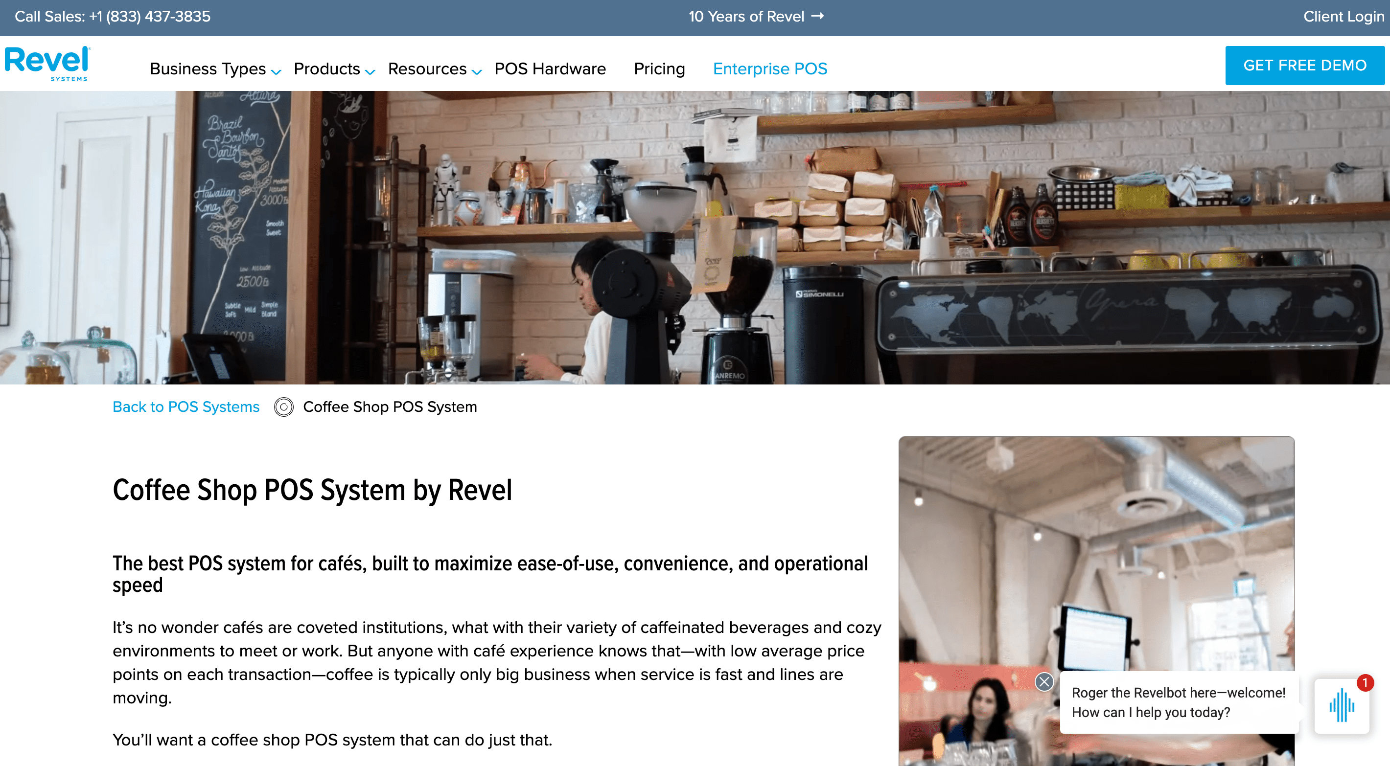 Revel Systems Coffee Shop POS screenshot