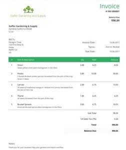 colorful business invoice
