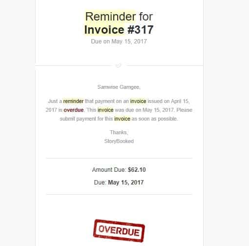 invoice payment reminders