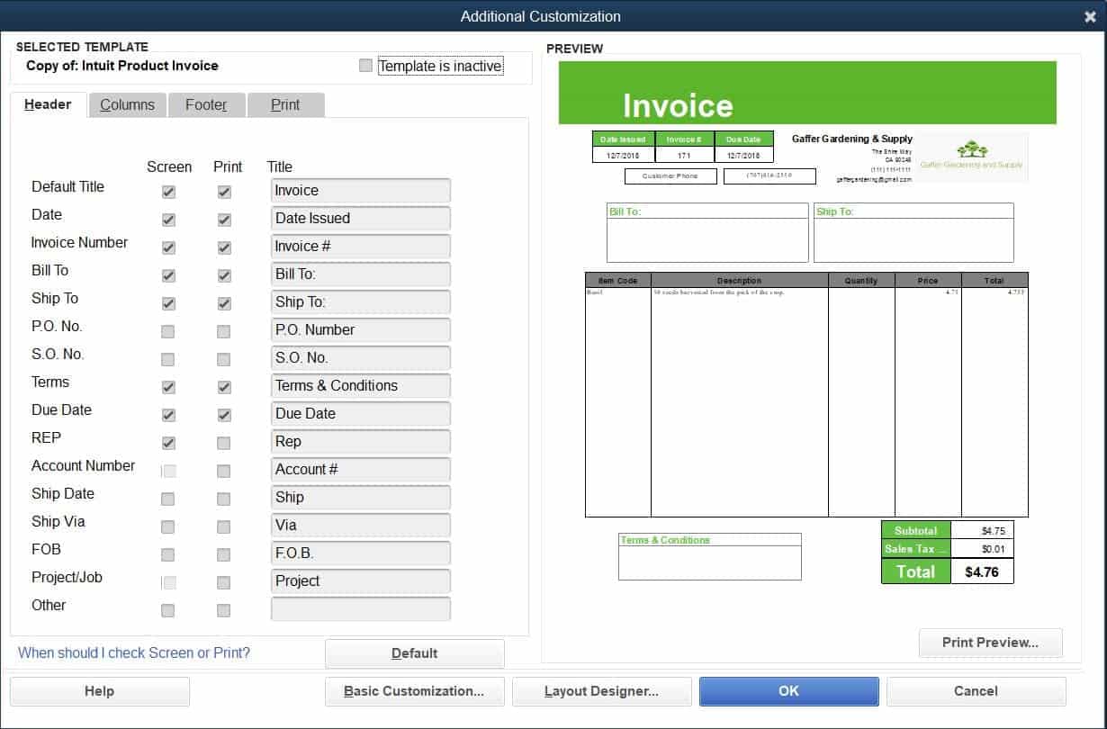 How Do You Customize Invoices In QuickBooks? Pertaining To How To Edit Quickbooks Invoice Template
