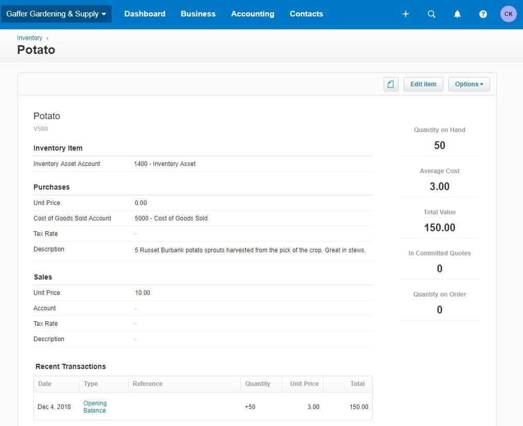 xero inventory management