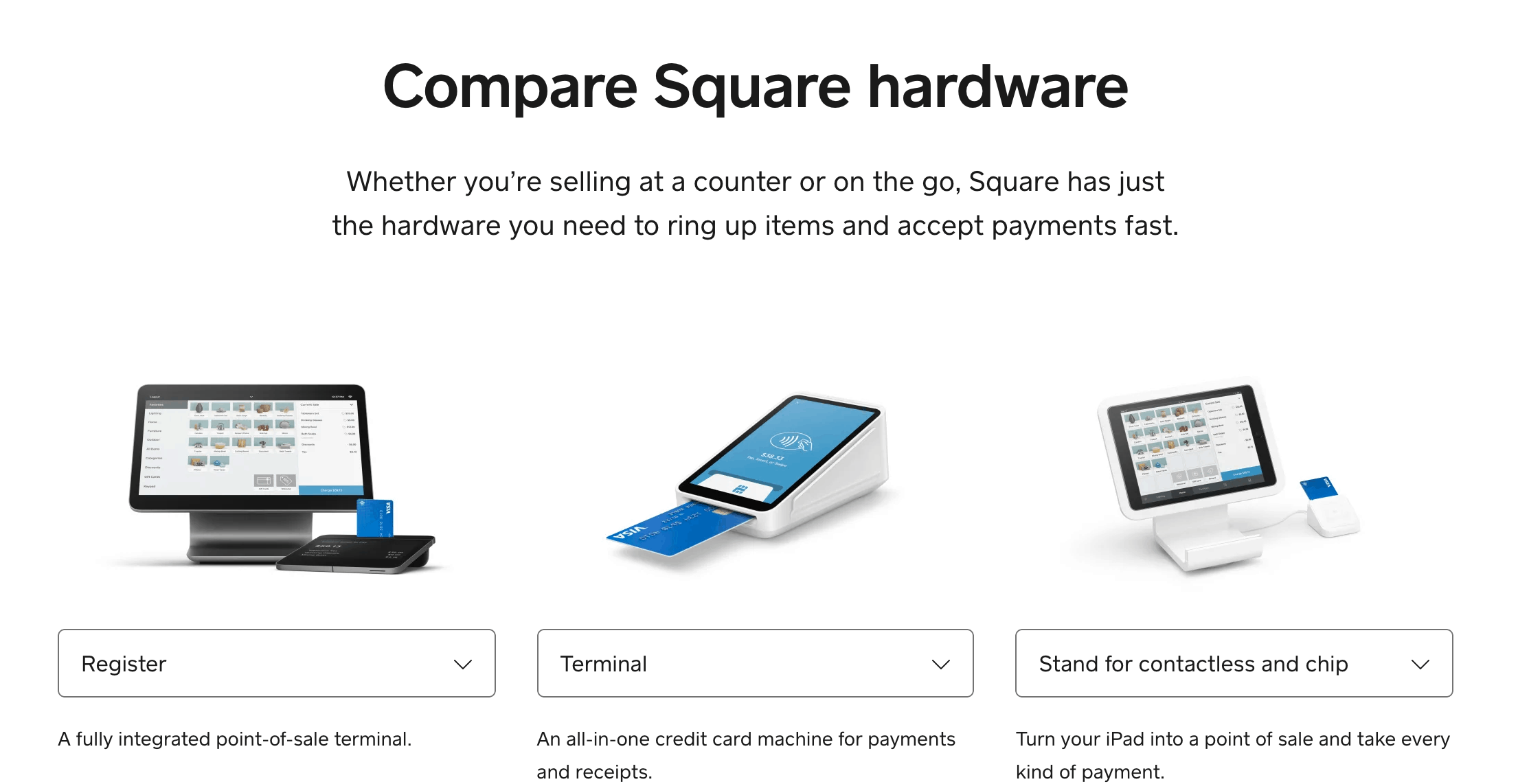 Square hardware comparison
