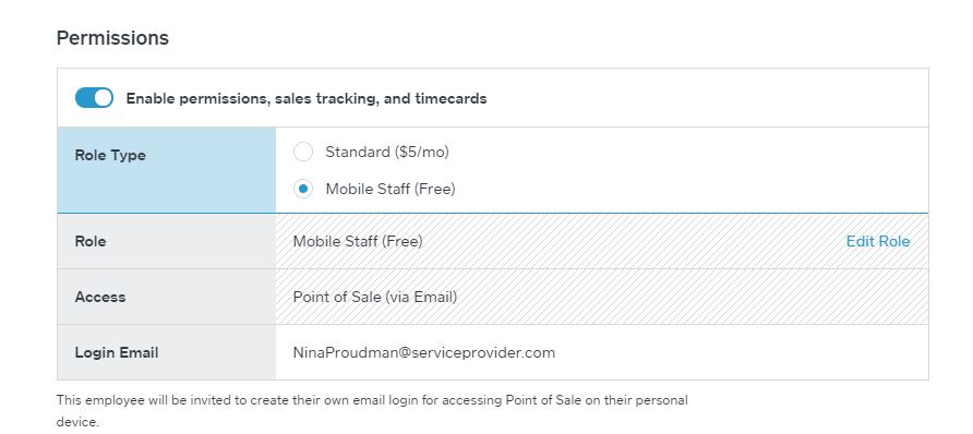 Square Employee Permissions Mobile Staff Free