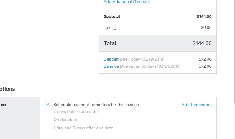 Square Invoice Request Deposit