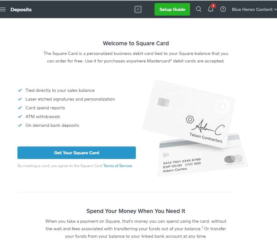 Square Card Small Business