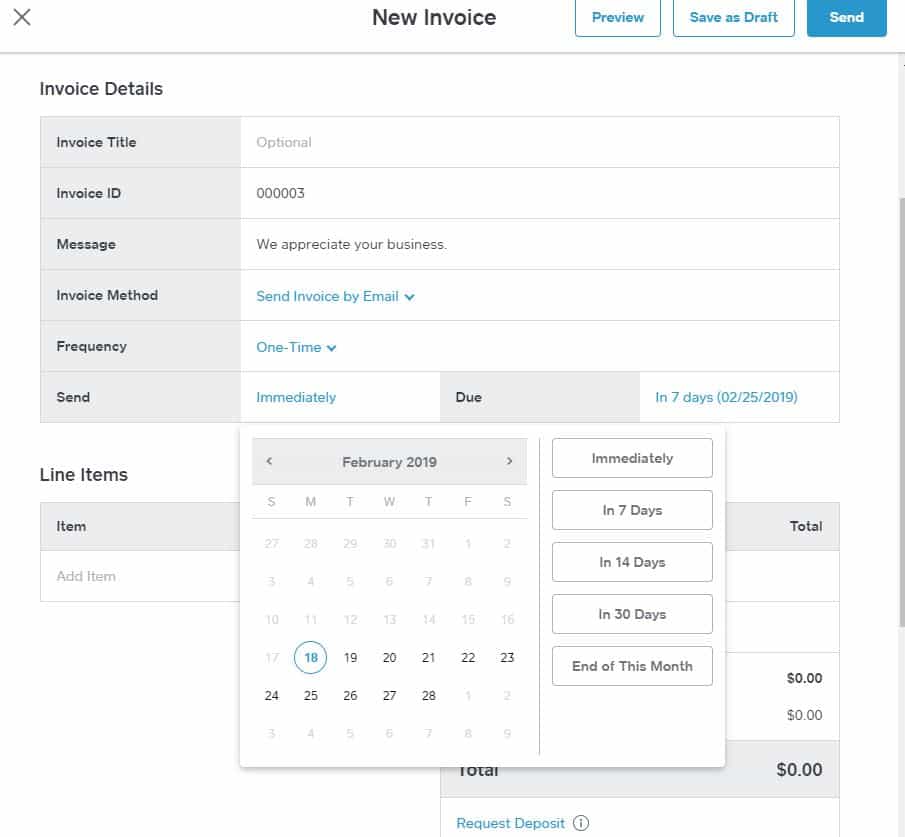 Scheduling a Square Invoice