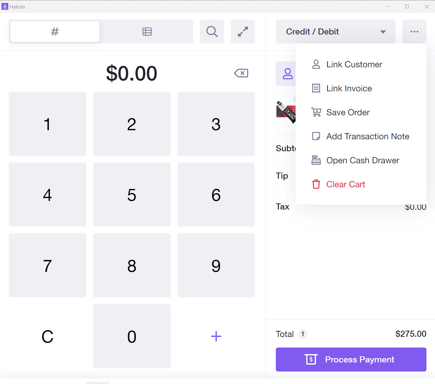 Helcim Apple POS system interface