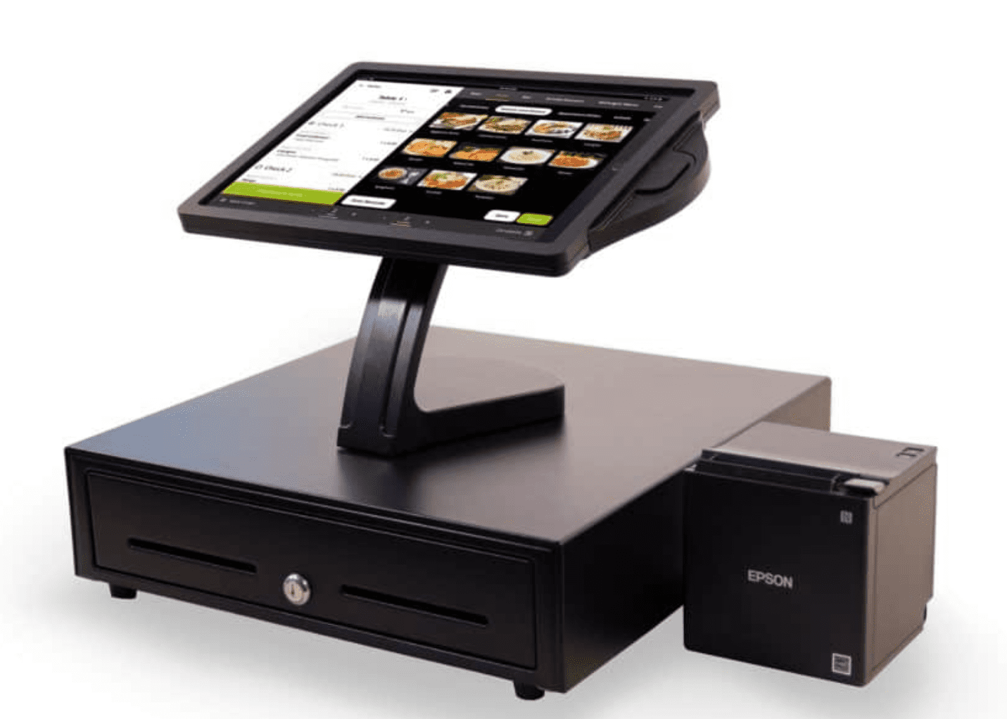 Lavu iPad, iPad stand, cash drawer, and Epson receipt printer