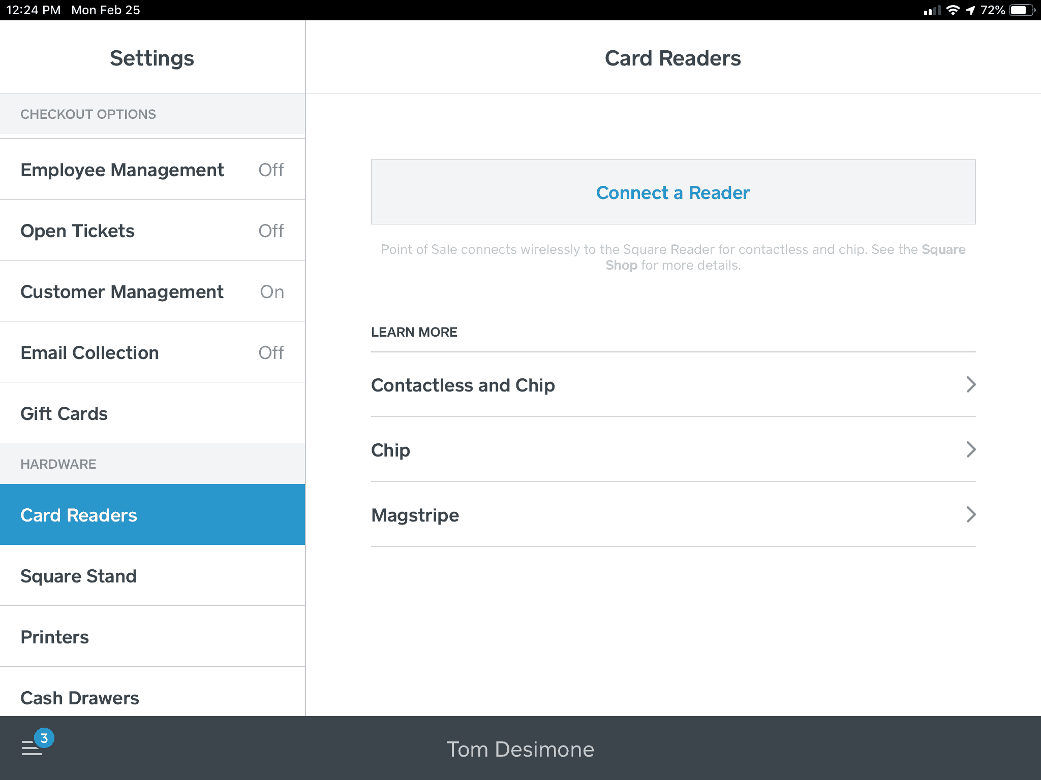 bluetooth credit card reader with square