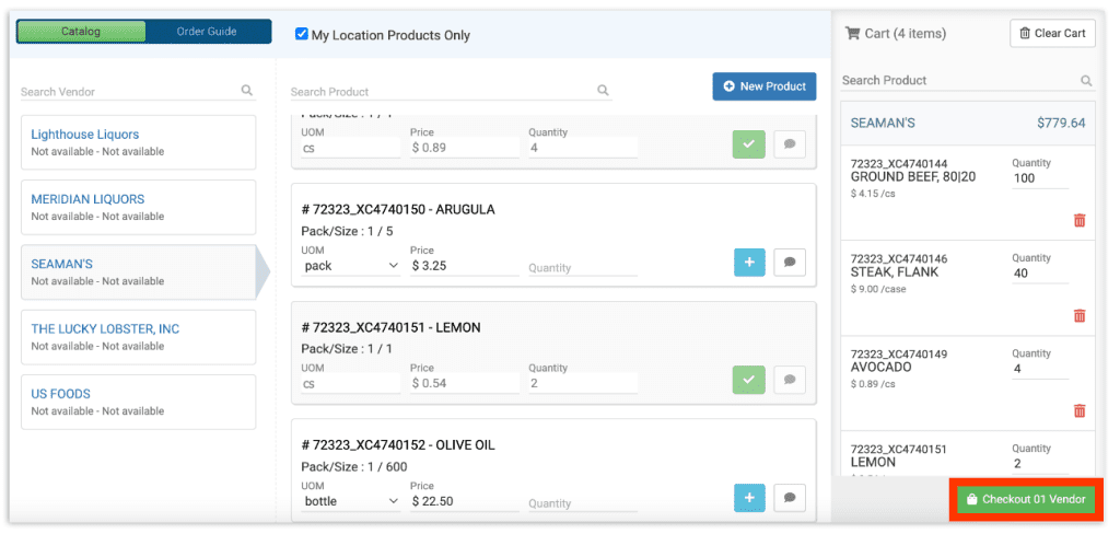 Toast restaurant POS system purchase ordering
