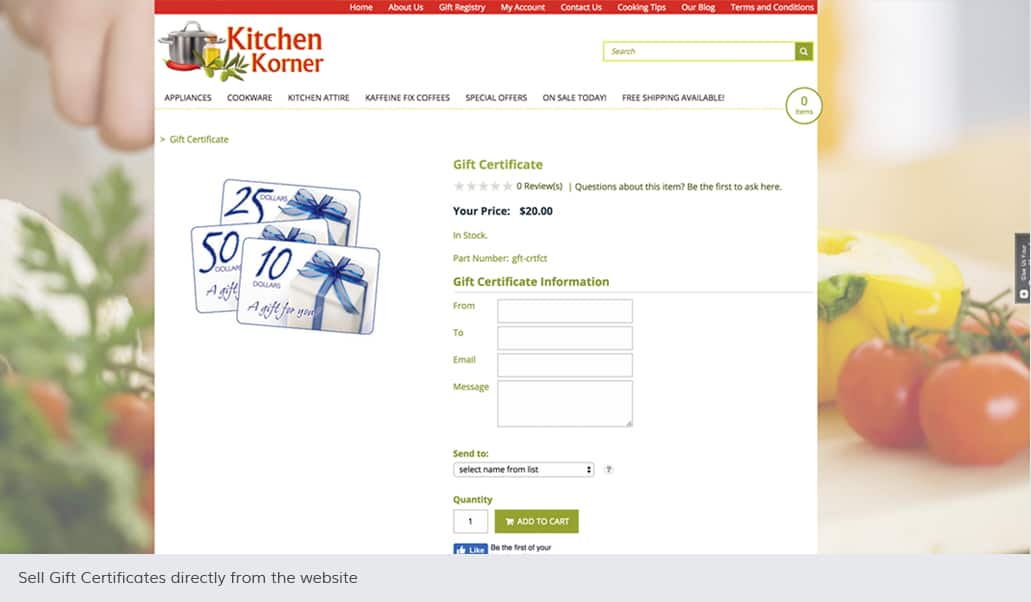 shift4shop gift certificate example