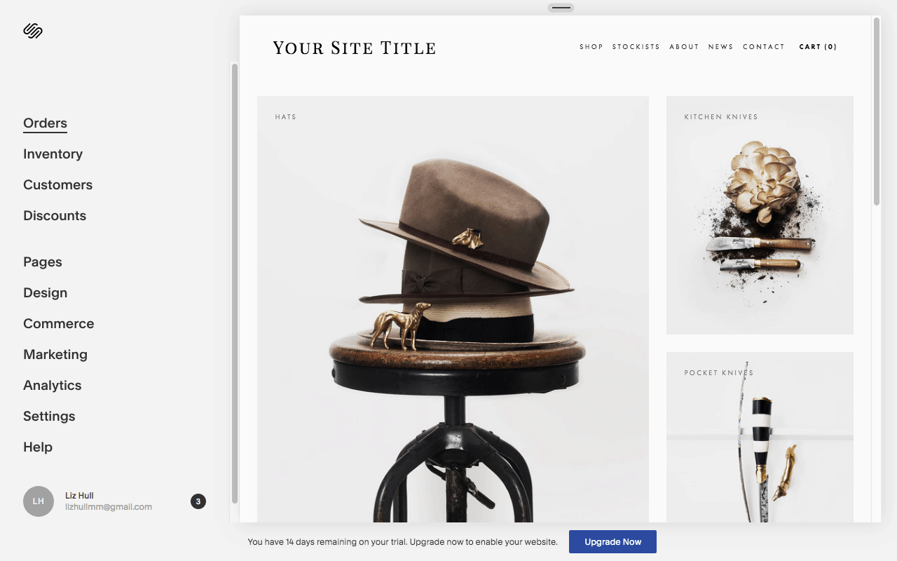 Squarespace for selling art