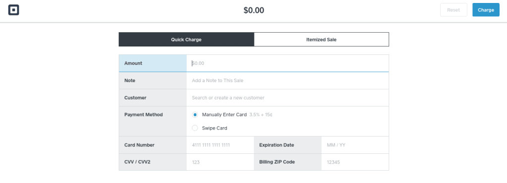 Virtual Terminal Square Credit Card Processing