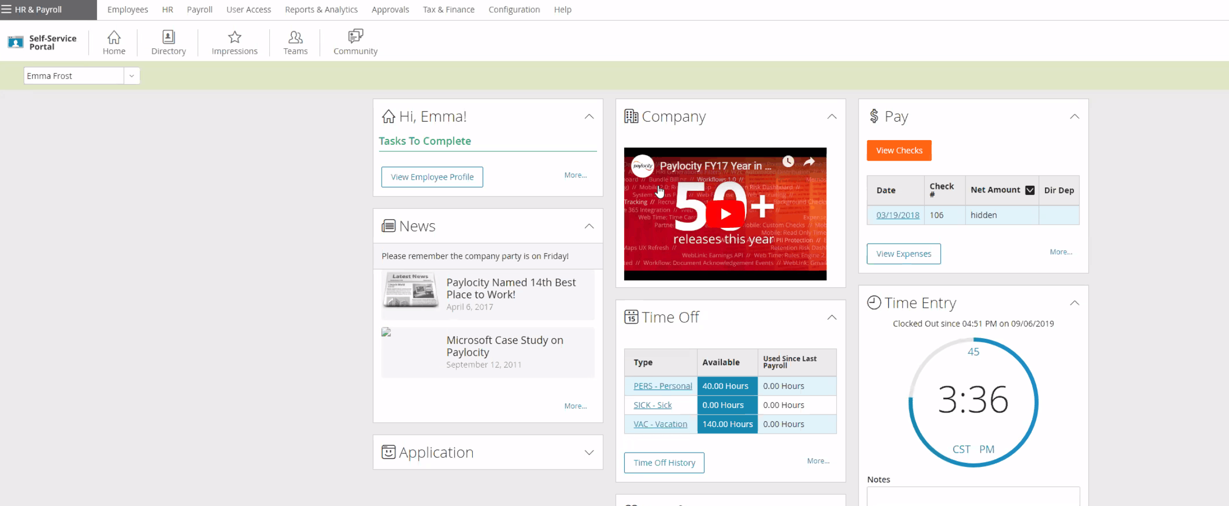 paylocity dashboard