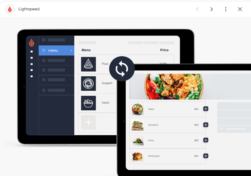 Lightsepped Restaurant menu screen