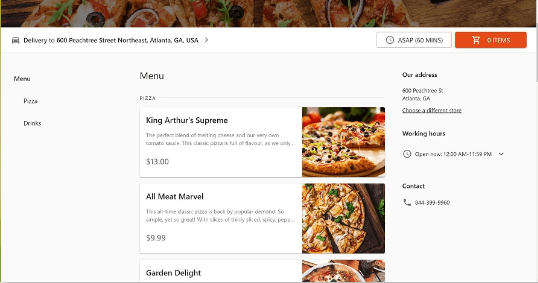 Revel online ordering